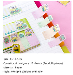 【No.8】:Sticky Tabs & Page Markers Cartoon(6 designs*15 sheets)