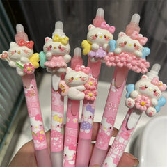 【No.4】:Erasable Pens black and blue gel mix cartoon