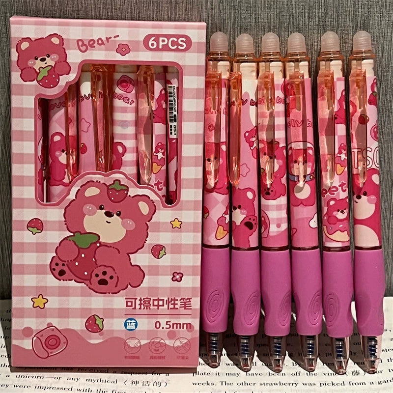 【No.4】:Erasable Pens black and blue gel mix cartoon