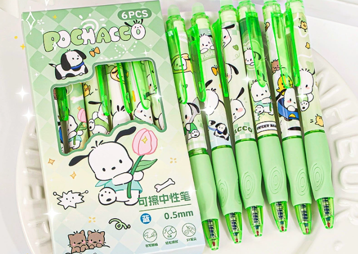 【No.4】:Erasable Pens black and blue gel mix cartoon
