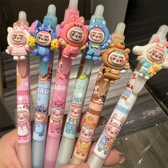【No.4】:Erasable Pens black and blue gel mix cartoon