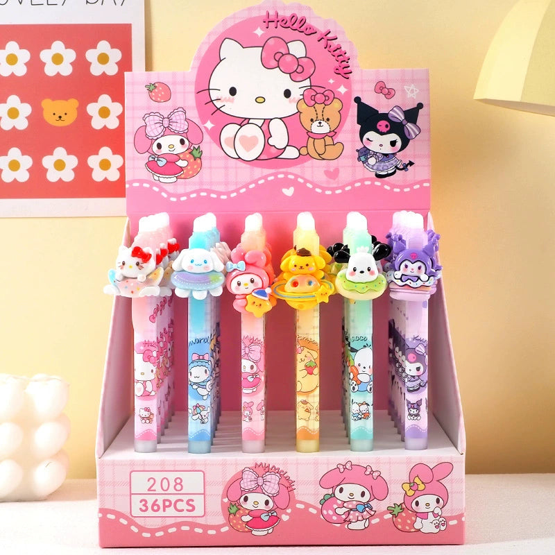 【No.4】:Erasable Pens black and blue gel mix cartoon